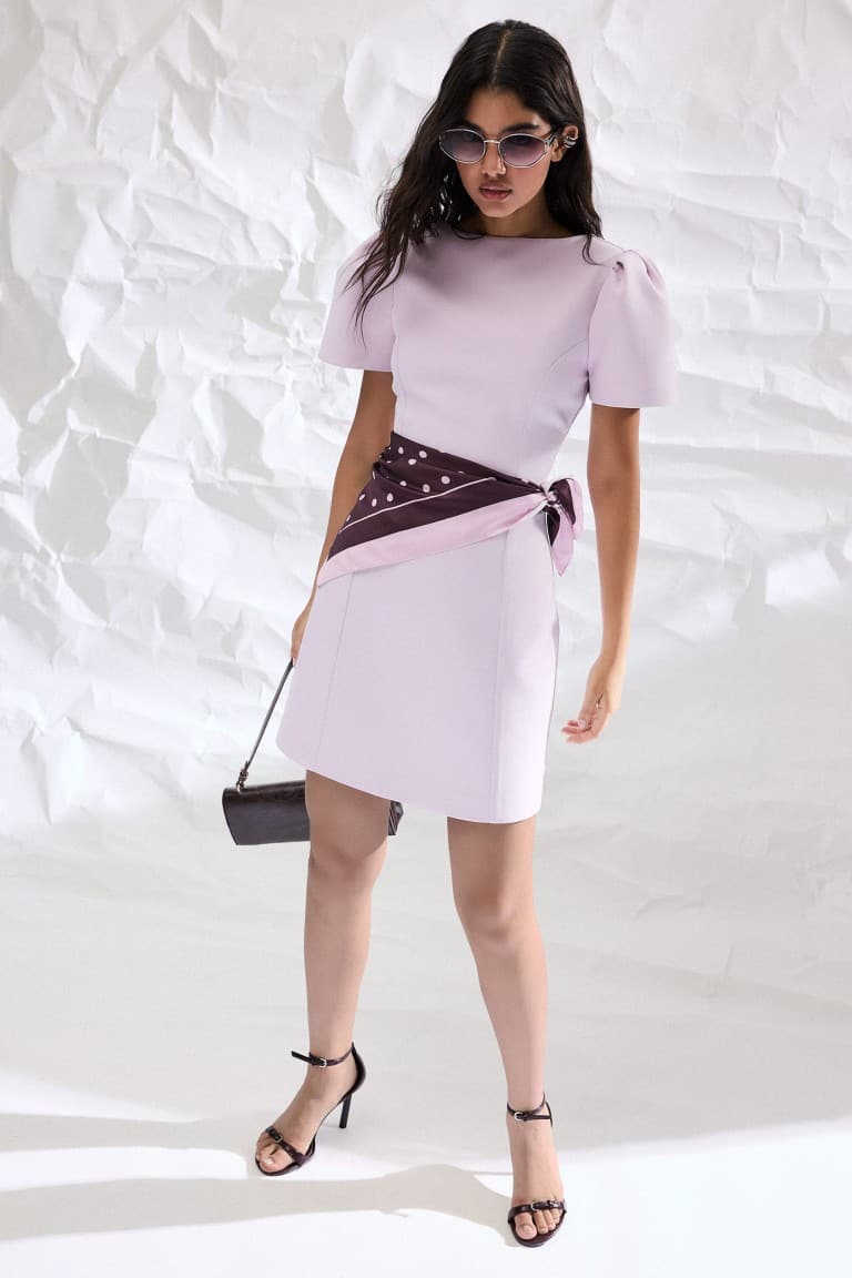 Judge Collar Short Sleeve Wedding Dress
