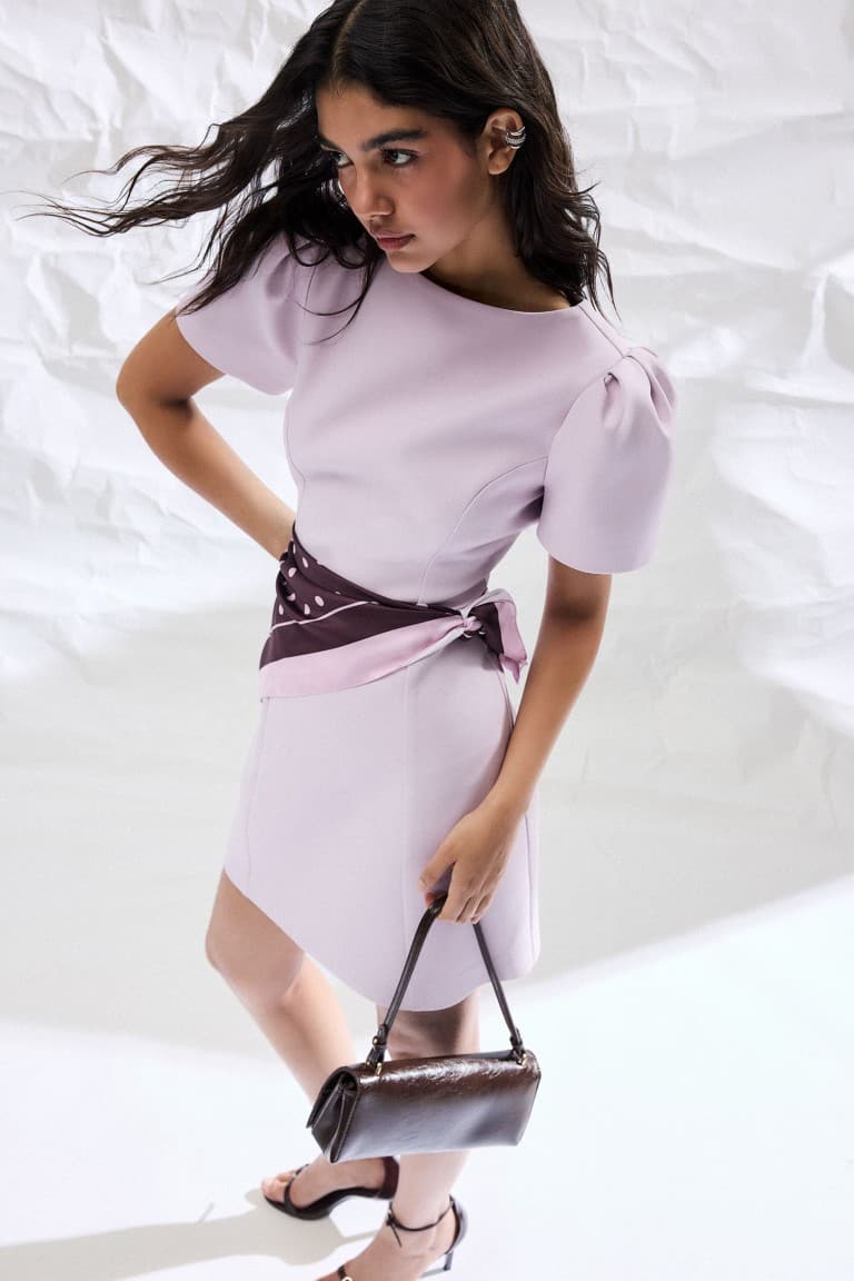Judge Collar Short Sleeve Wedding Dress
