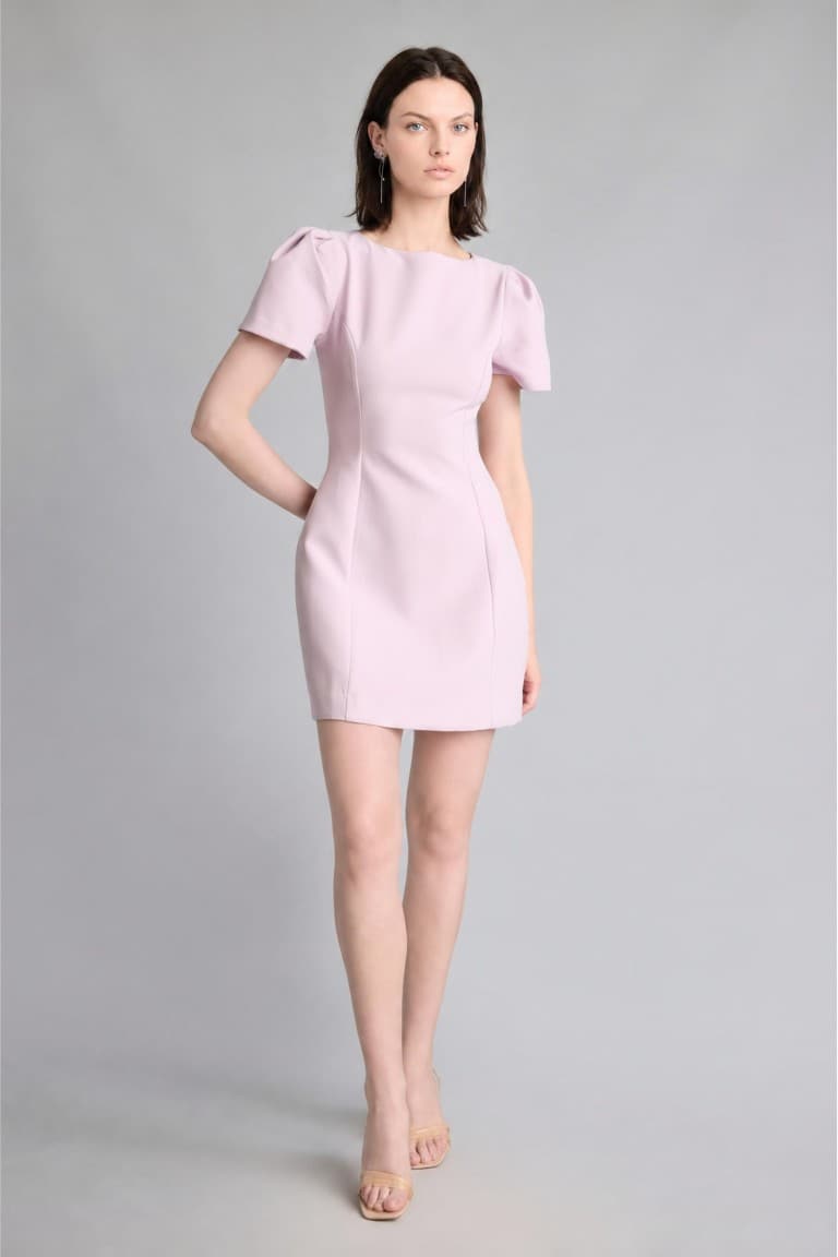 Judge Collar Short Sleeve Wedding Dress