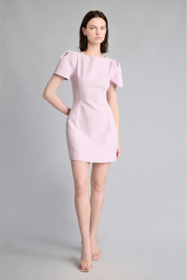 Judge Collar Short Sleeve Wedding Dress