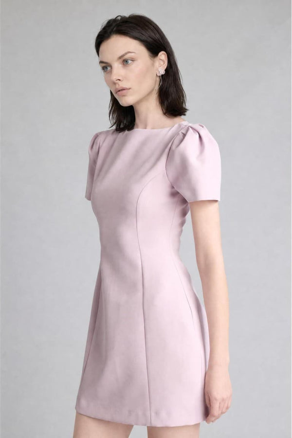 Judge Collar Short Sleeve Wedding Dress