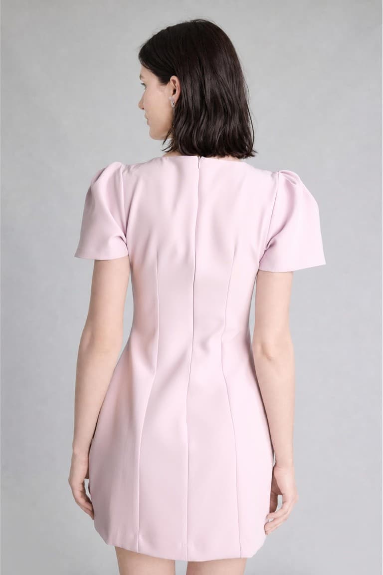 Judge Collar Short Sleeve Wedding Dress