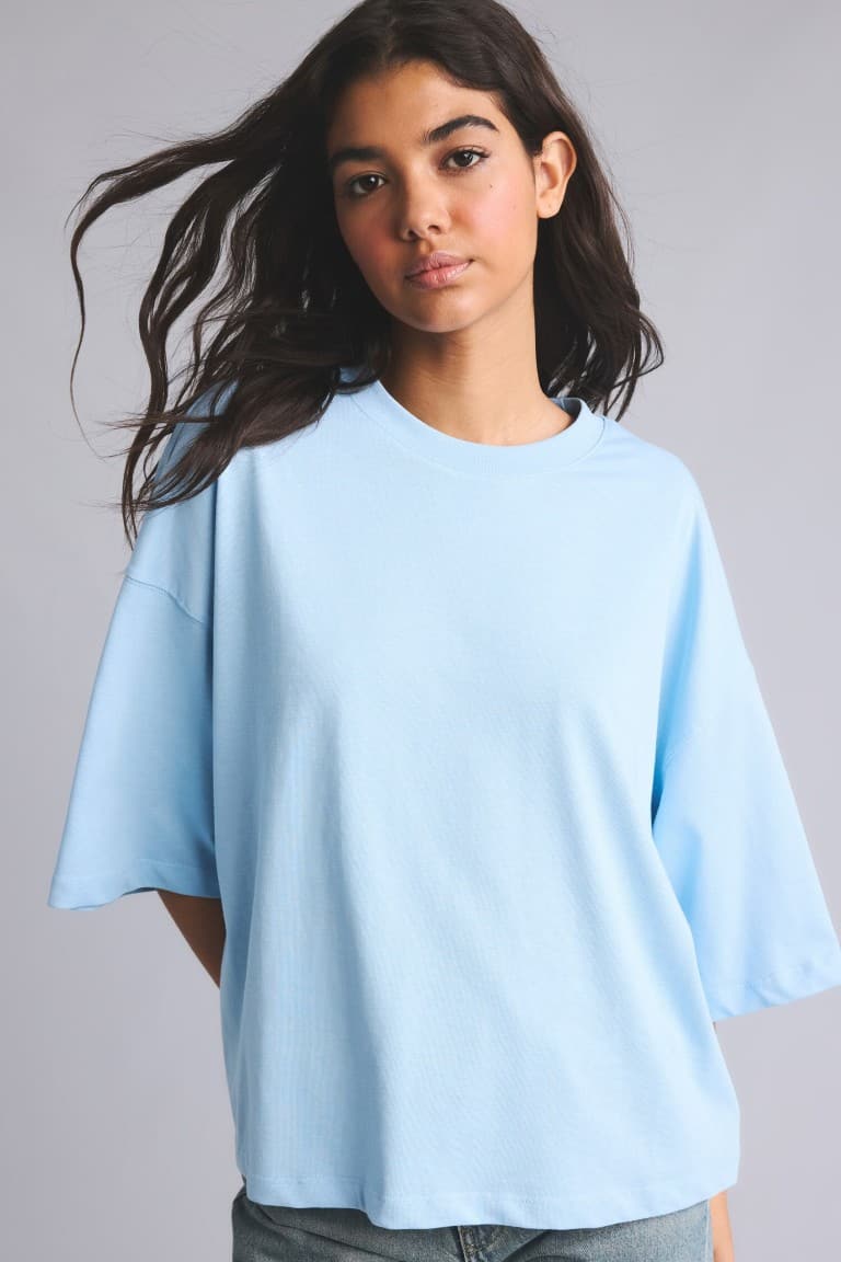 100% Cotton Loose Fit Crew Neck Short Sleeve White T-Shirt Main image