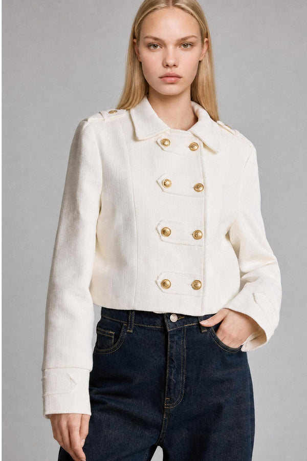 High Collar Tweed Napoleon Jacket