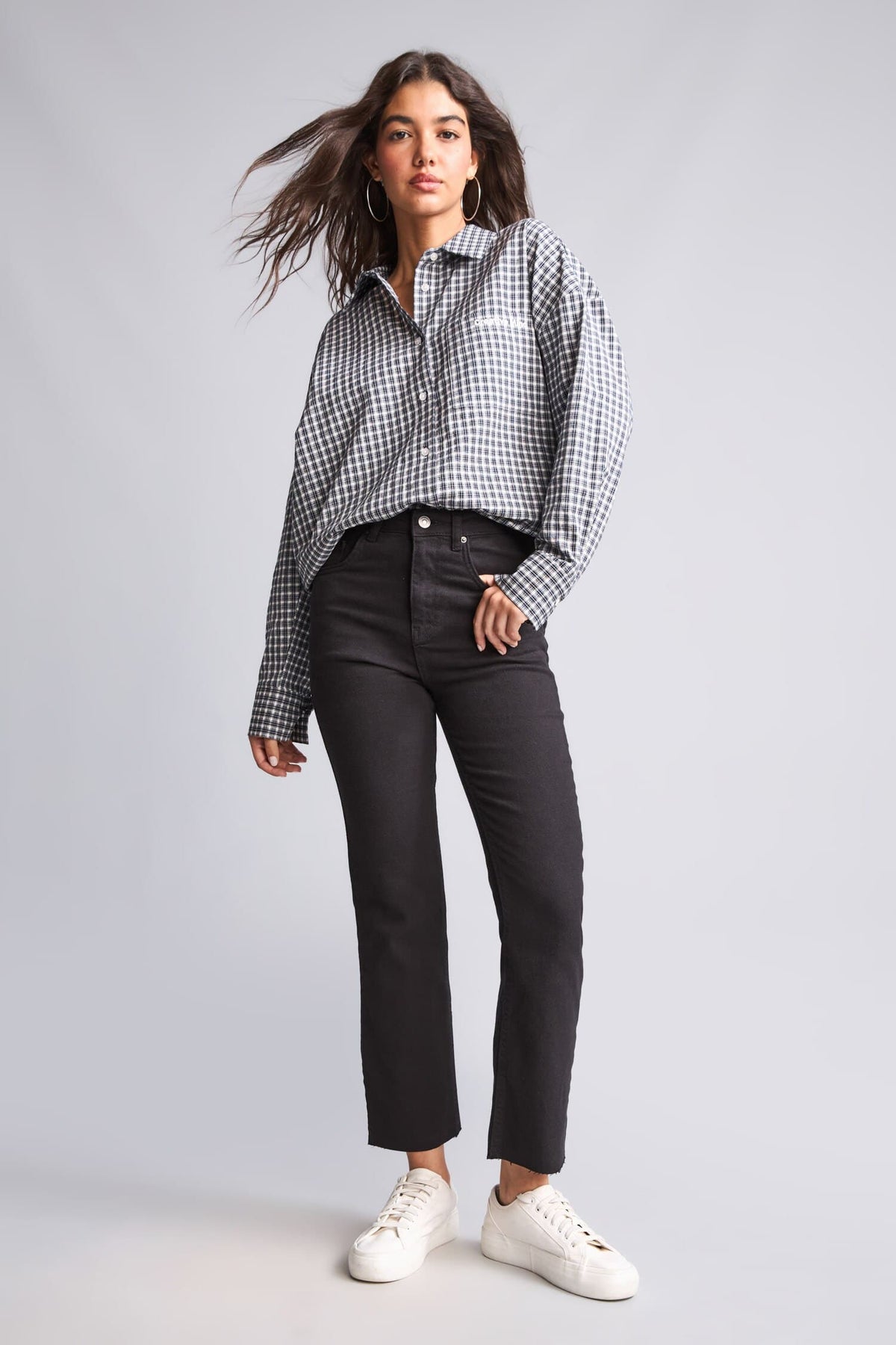 Cotton Overless Check Seersucker Textured Long Sleeve Red Shirt