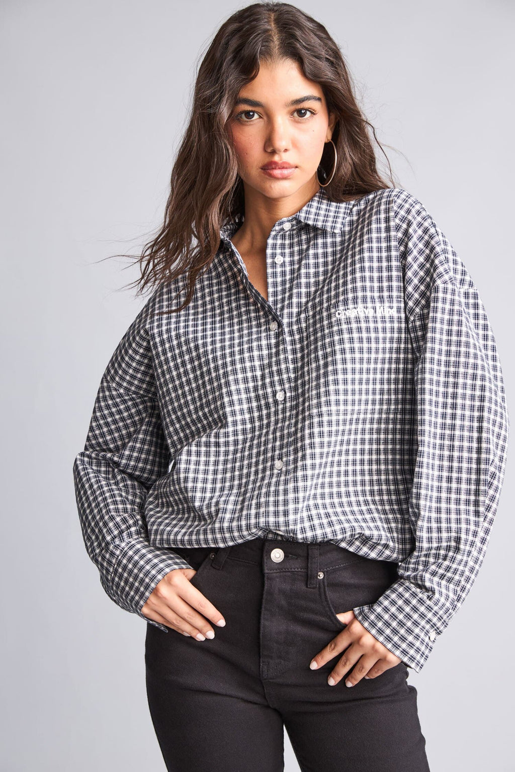 Cotton Overless Check Seersucker Textured Long Sleeve Red Shirt