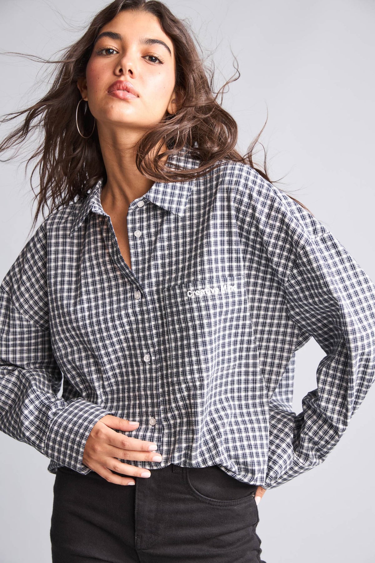 Cotton Overless Check Seersucker Textured Long Sleeve Red Shirt