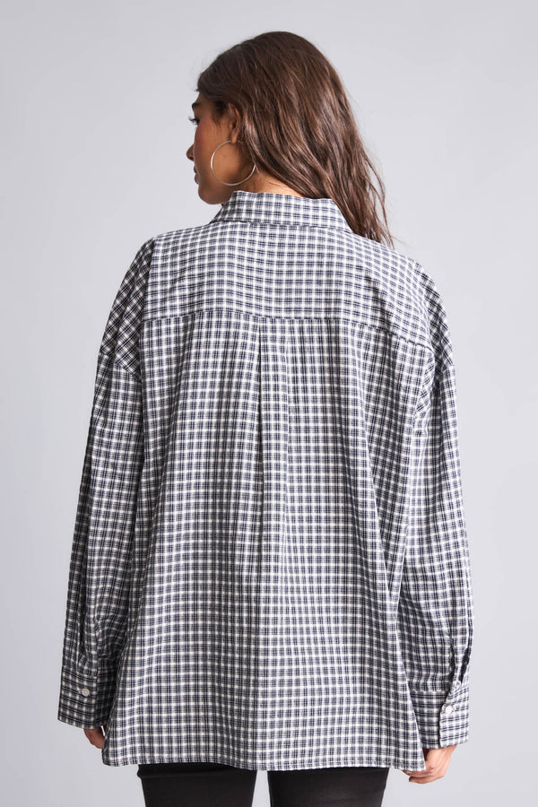 Cotton Overless Check Seersucker Textured Long Sleeve Red Shirt