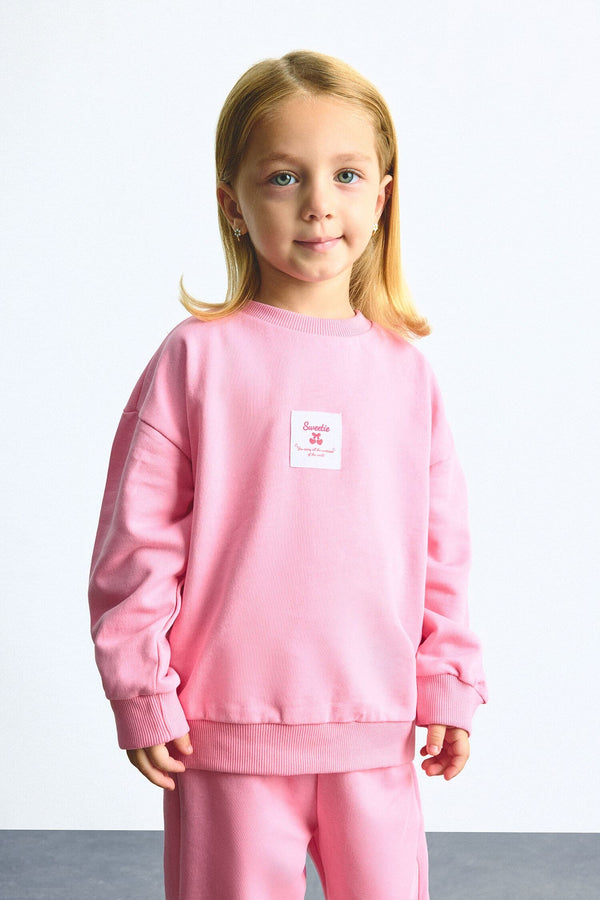 100% Cotton Regular Fit Crew Neck Printed Top Elastic Leg Bottom 2 Pieces Pajama Set Baby Girl