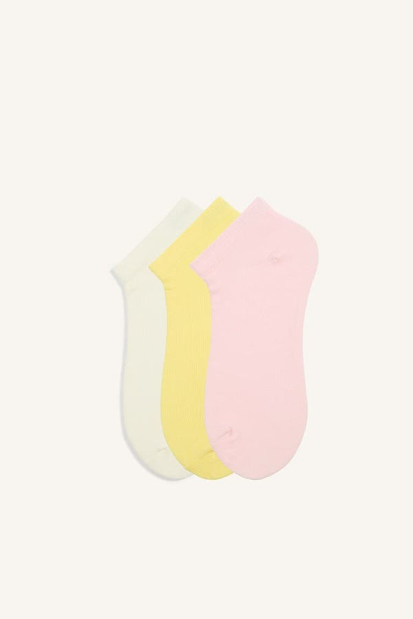 3-Pack Cotton Booties Socks Girl