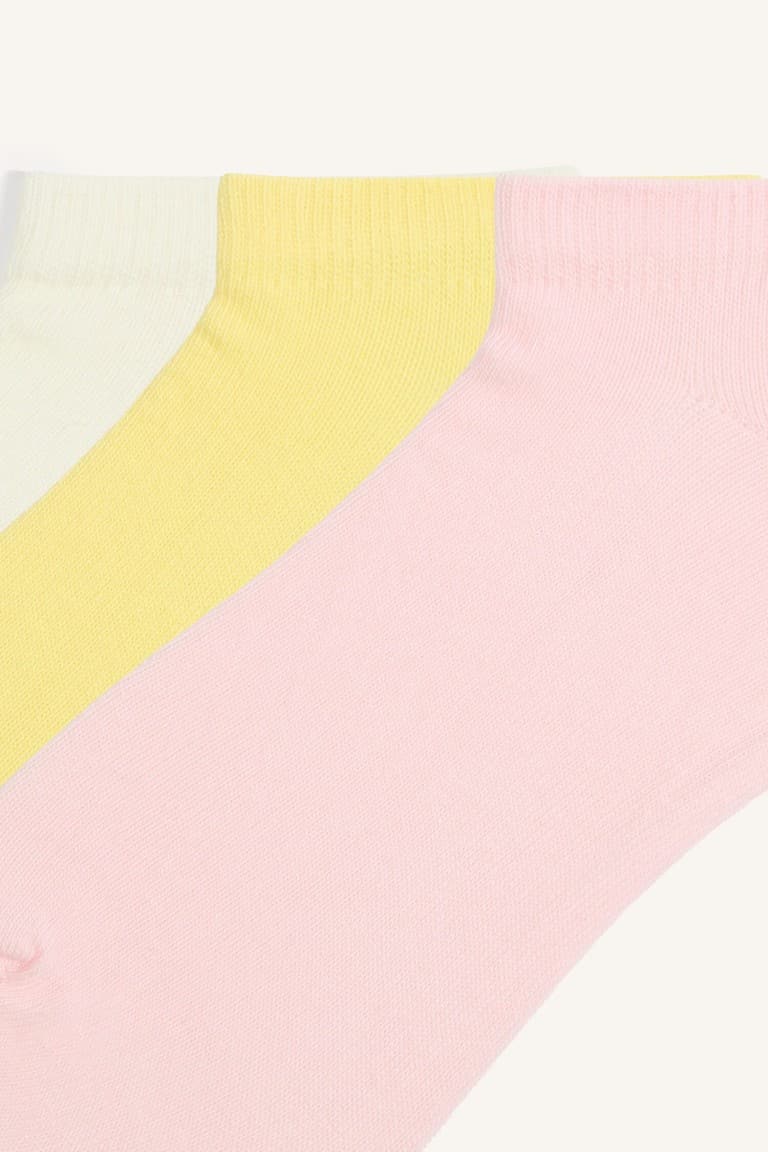 3-Pack Cotton Booties Socks Girl