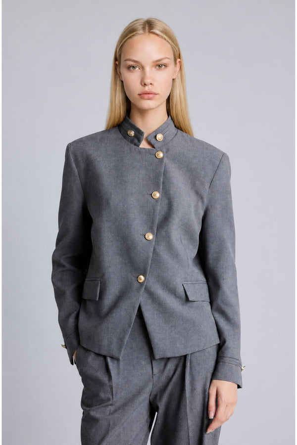 Regular Fitt High Collar Blazer Jacket