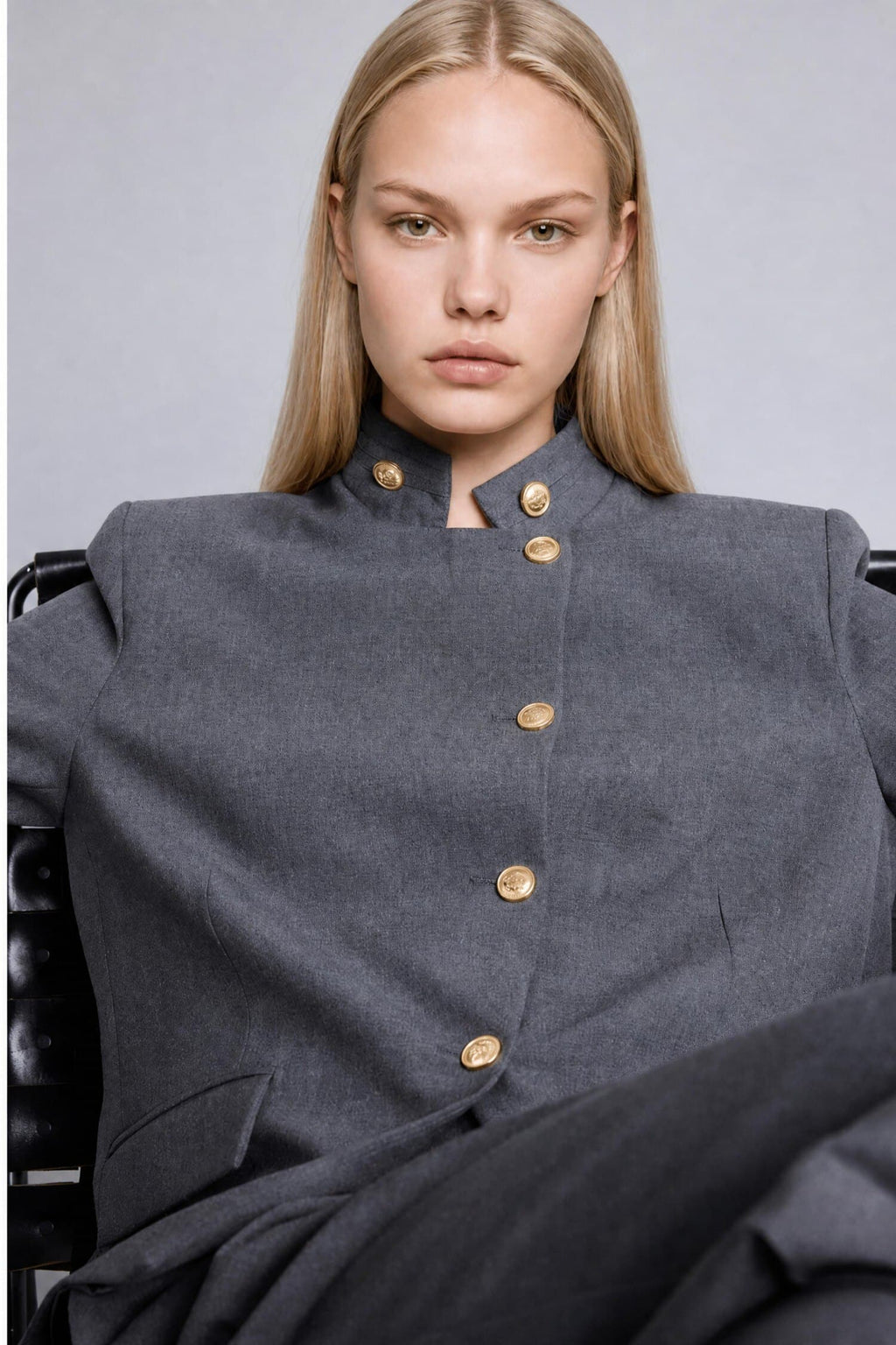 Regular Fitt High Collar Blazer Jacket