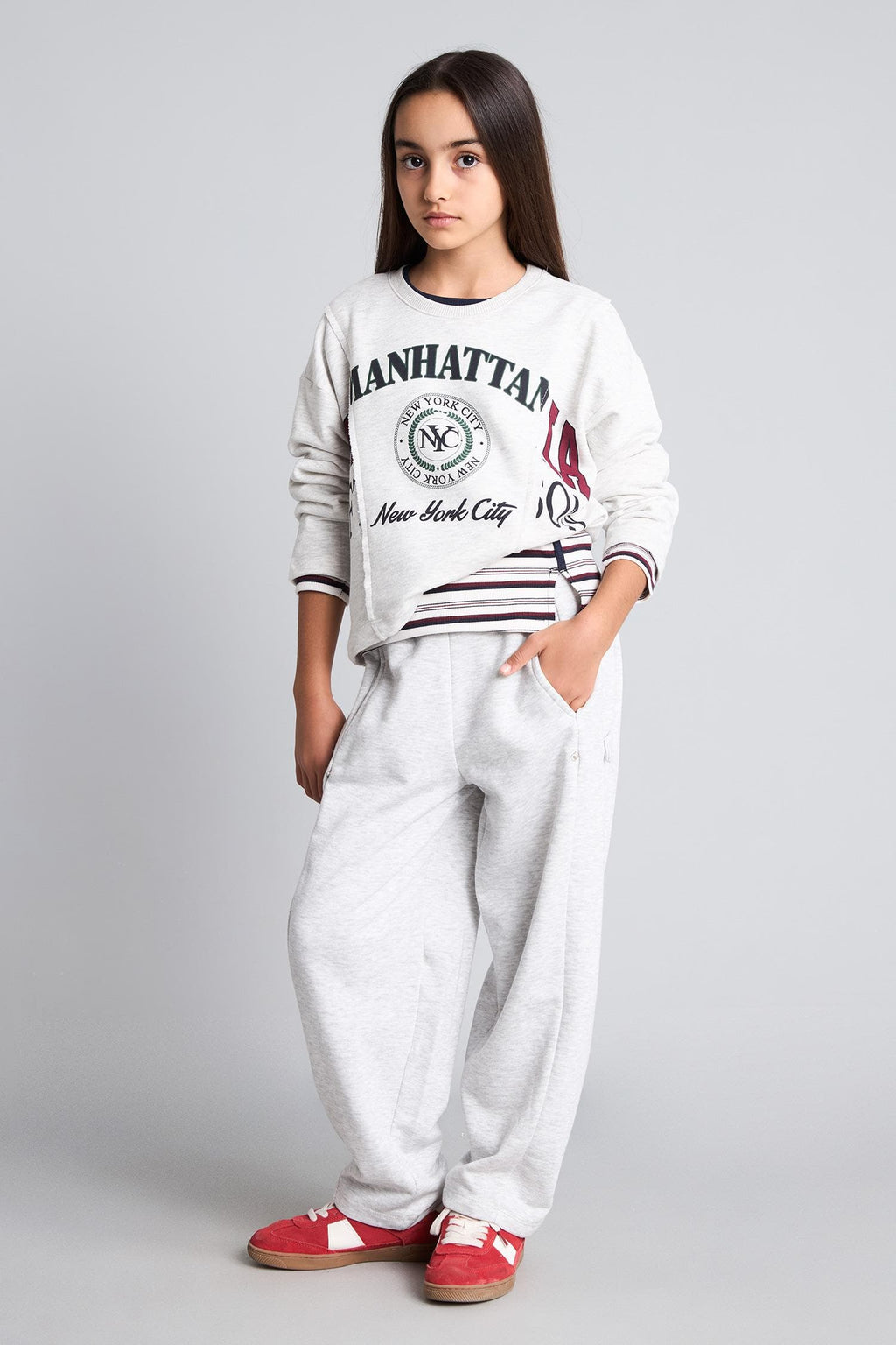 Cotton Loose Fit Pocket Tracksuit Girls