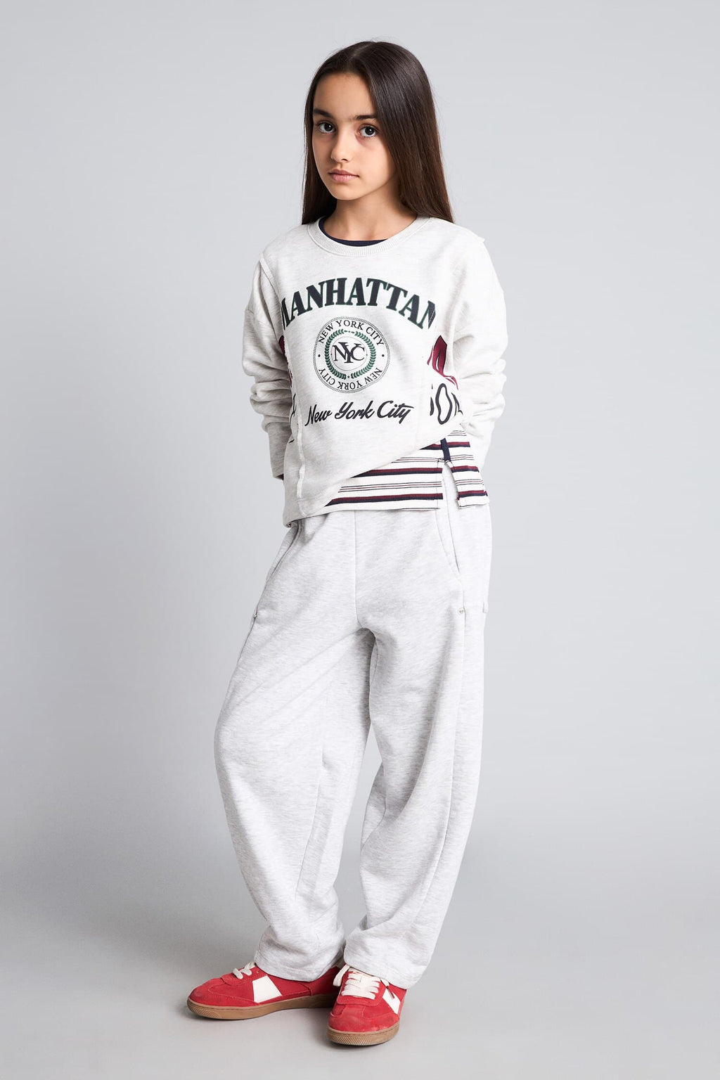 Cotton Loose Fit Pocket Tracksuit Girls