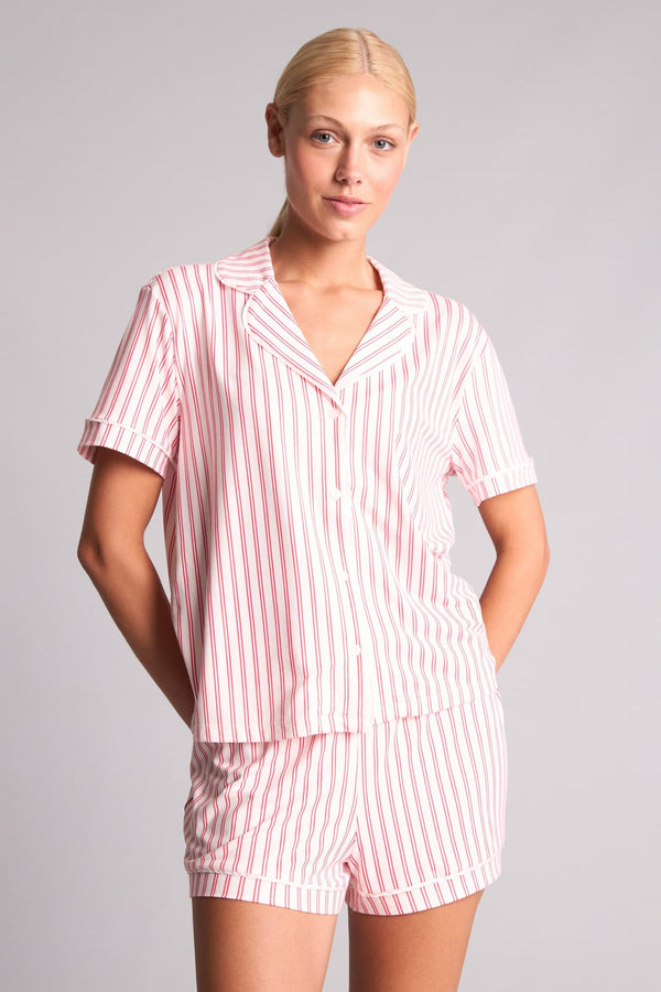 Regular Fit Short Sleeve 2-Pack Softshell Red Pajama Set