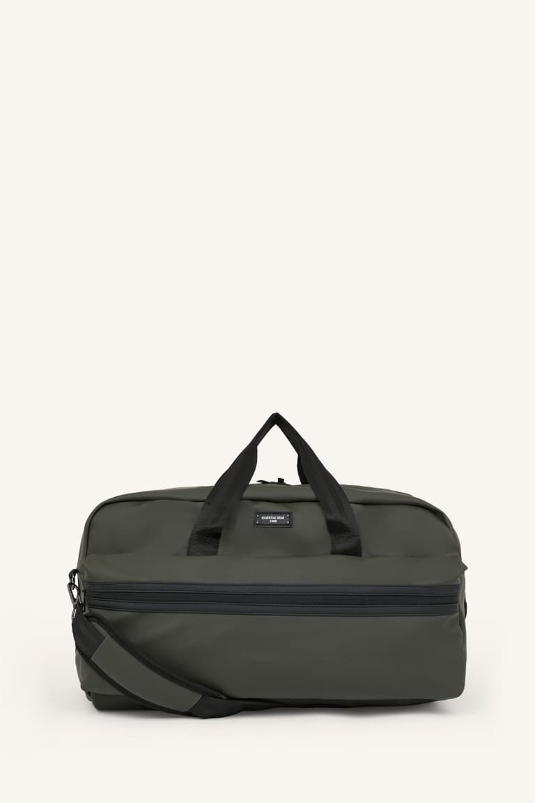 Faux Leather Khaki Sports and Travel Bag