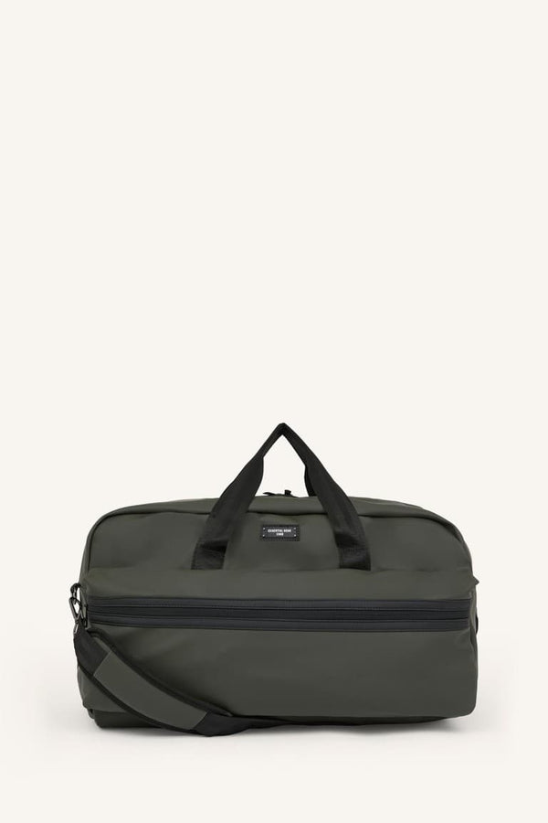 Faux Leather Khaki Sports and Travel Bag