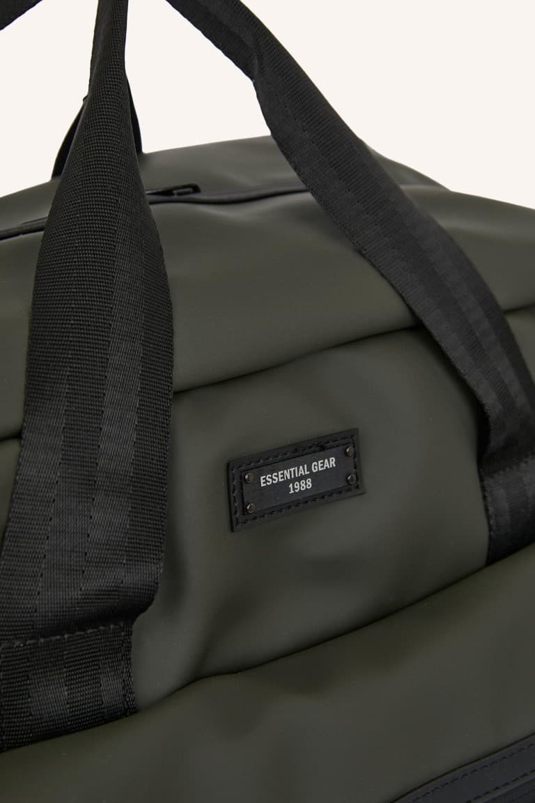 Faux Leather Khaki Sports and Travel Bag