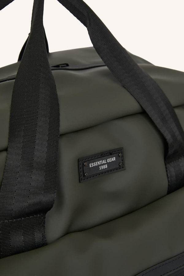 Faux Leather Khaki Sports and Travel Bag