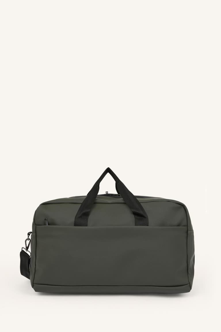 Faux Leather Khaki Sports and Travel Bag