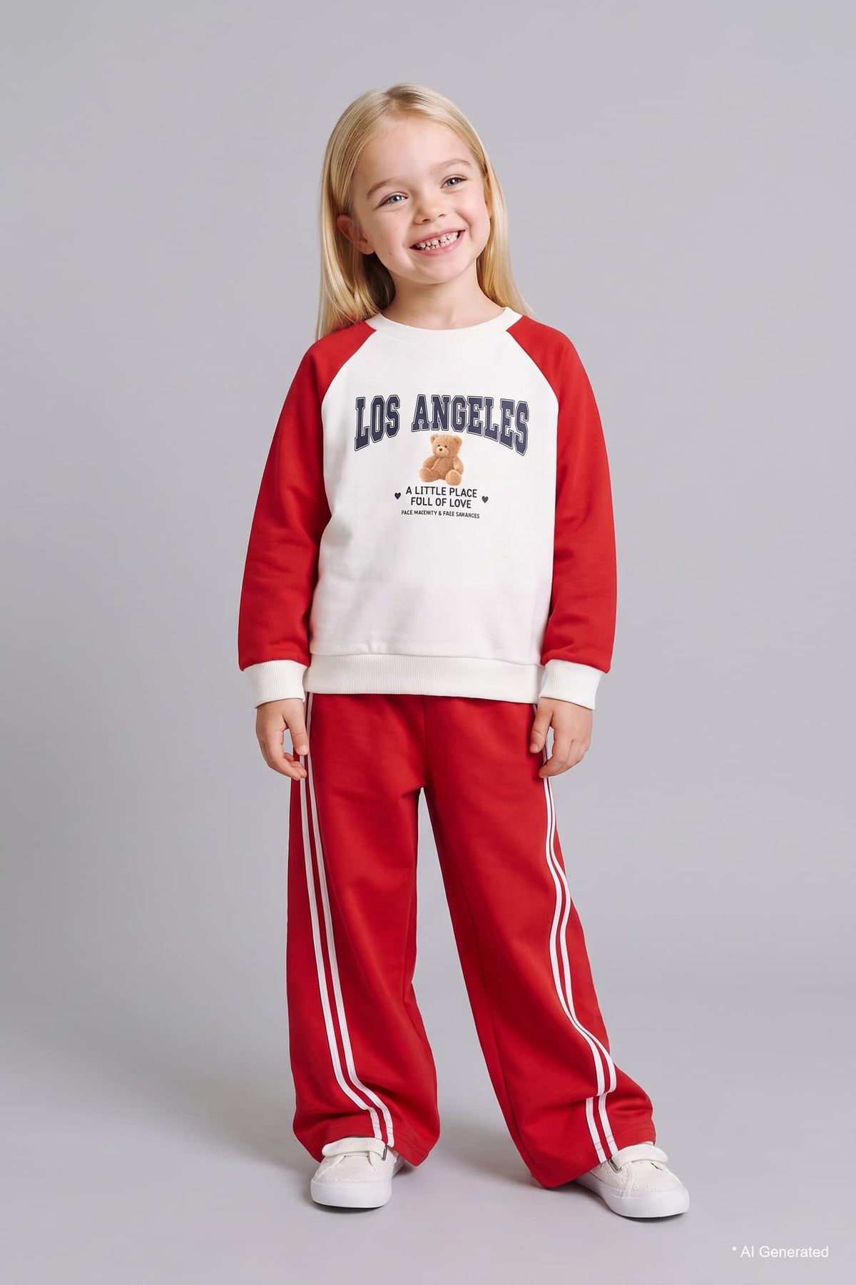 Regular Fit Teddy Bear Long Sleeve Elastic Leg Bottom 2 Set Baby Girl Main image