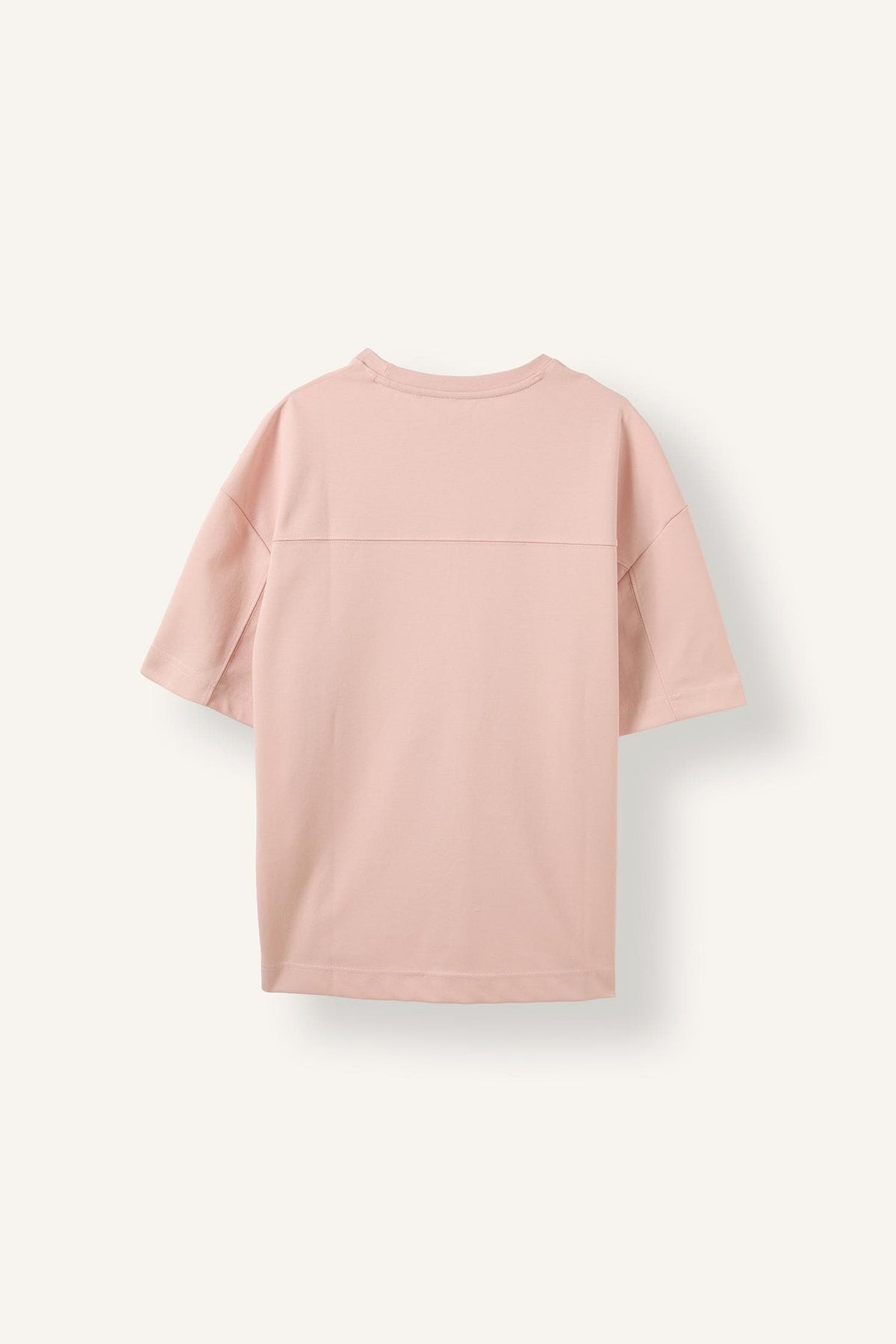 Boxy Fit Crew Neck Off Shoulder Rolled Sleeve Basic T-Shirt