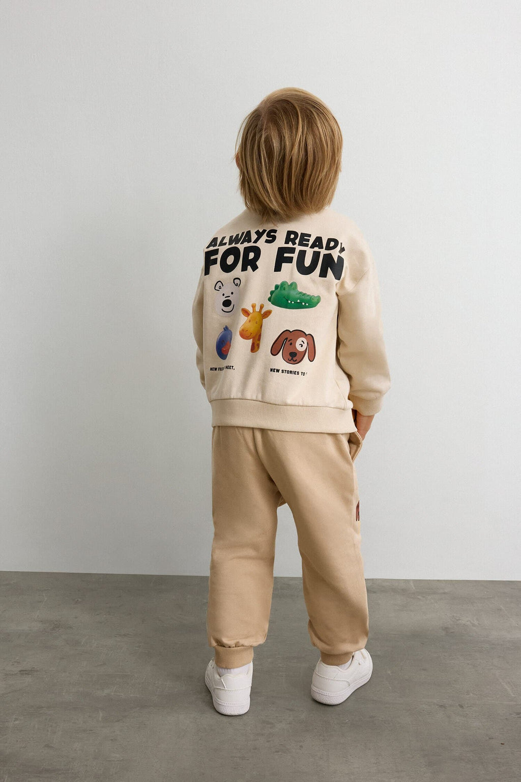 100% Cotton Overless Animal Printed Soft Fluff Thin Sweatshirt Fabric Sweatshirt Baby Boy