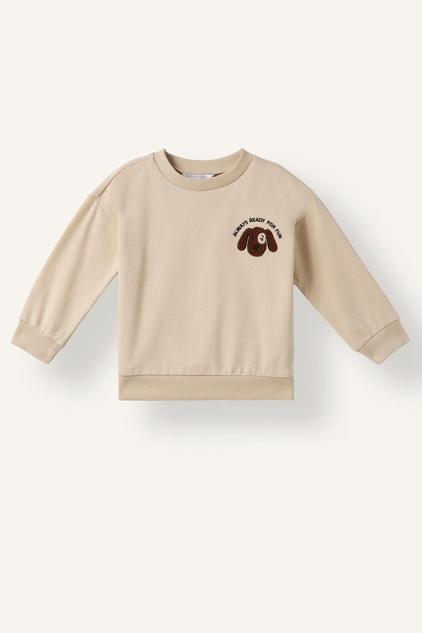 100% Cotton Overless Animal Printed Soft Fluff Thin Sweatshirt Fabric Sweatshirt Baby Boy