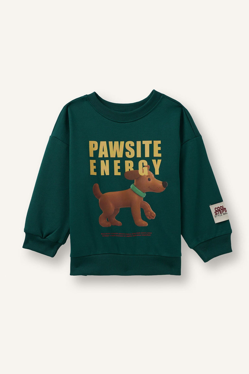 Oversize Animal and Text Printed Crew Neck Sweatshirt Baby Boy