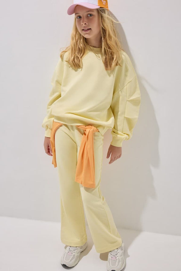 Crew Neck Sweatshirt and Ribbed Pants 2 Pcs Girl