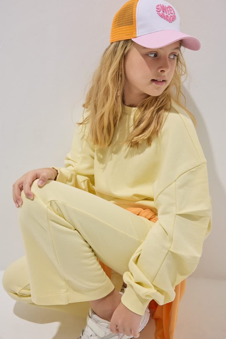 Crew Neck Sweatshirt and Ribbed Pants 2 Pcs Girl