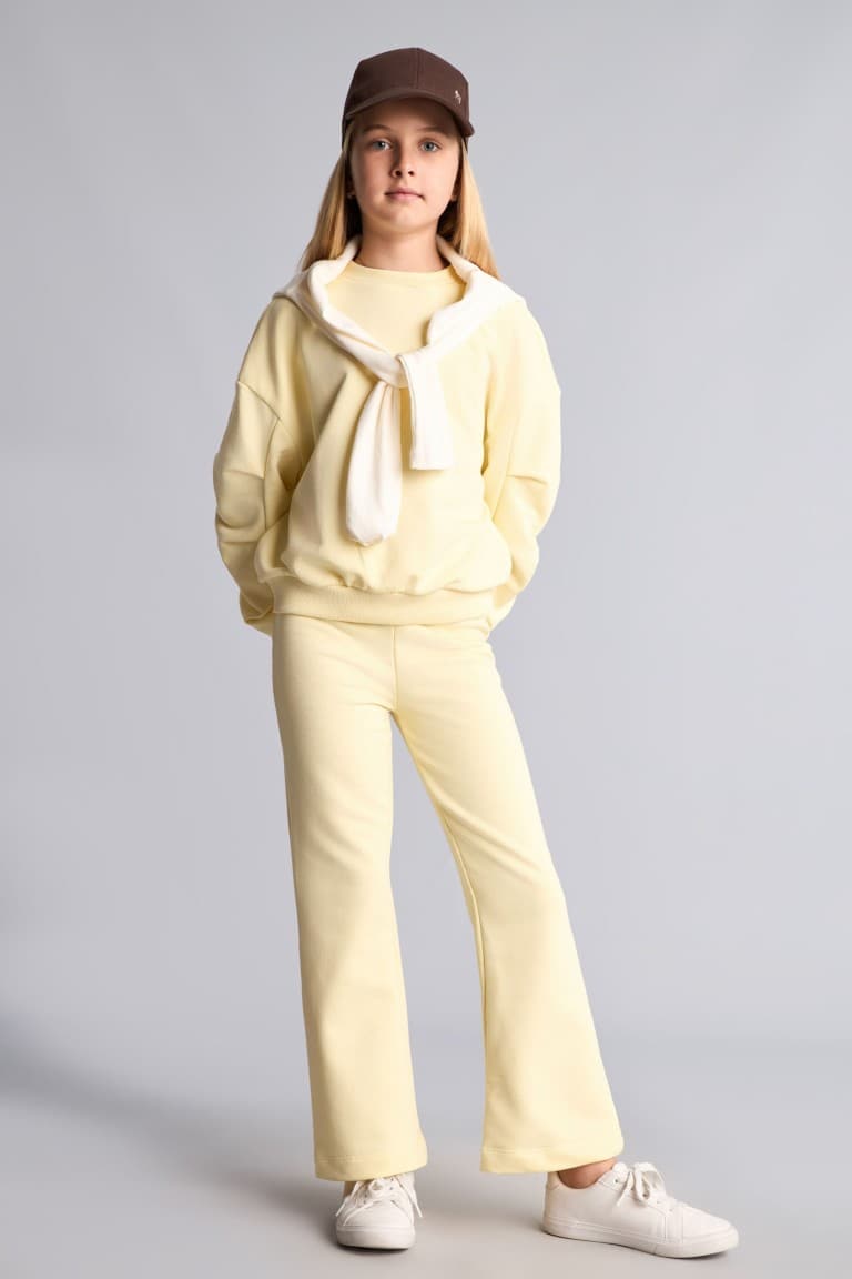 Crew Neck Sweatshirt and Ribbed Pants 2 Pcs Girl