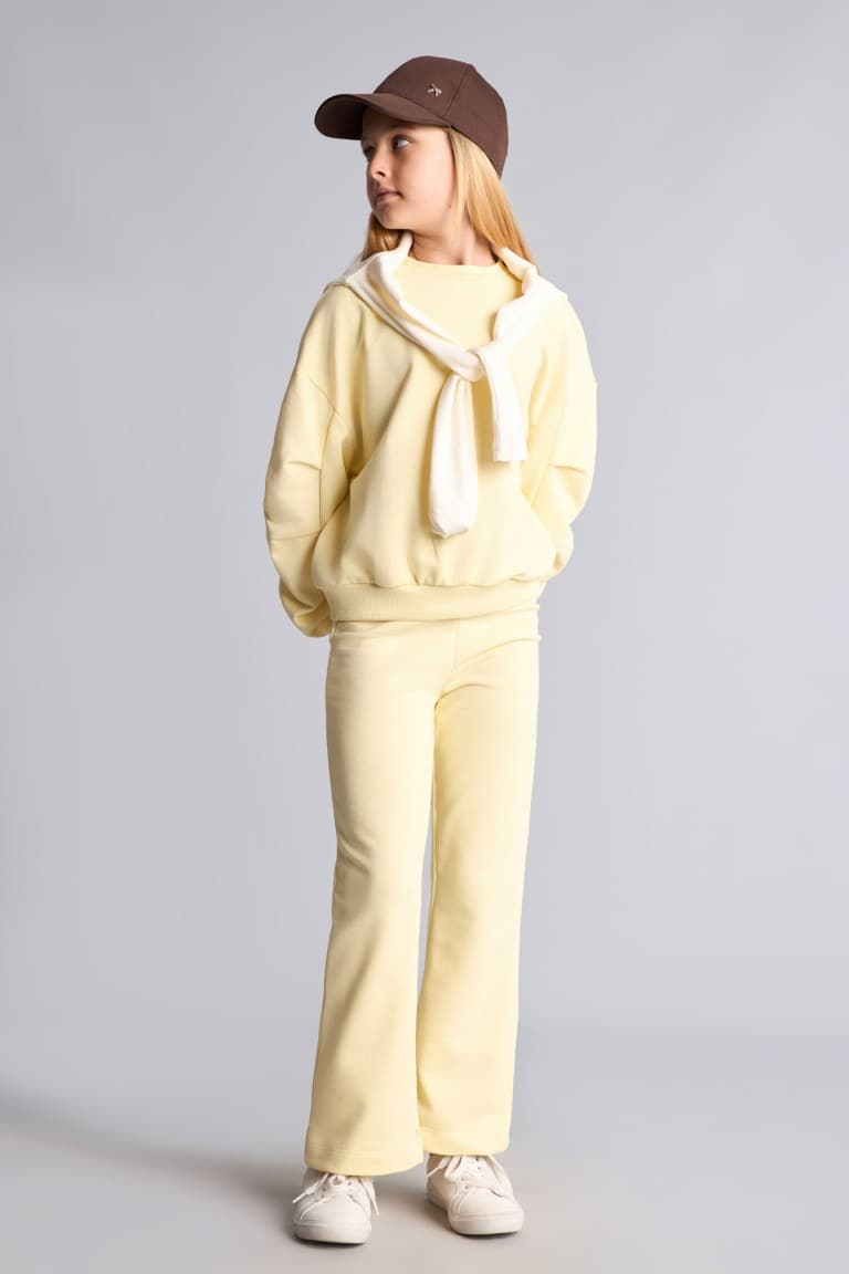 Crew Neck Sweatshirt and Ribbed Pants 2 Pcs Girl