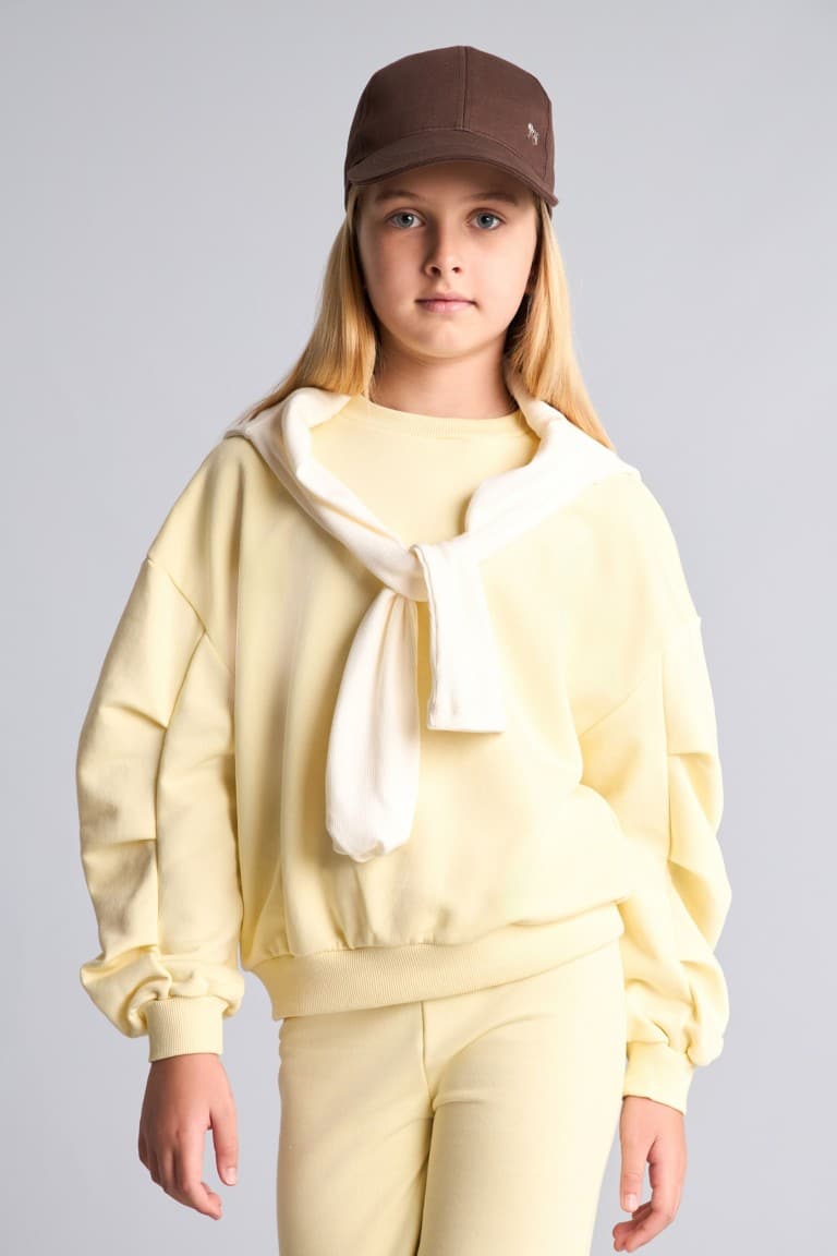 Crew Neck Sweatshirt and Ribbed Pants 2 Pcs Girl