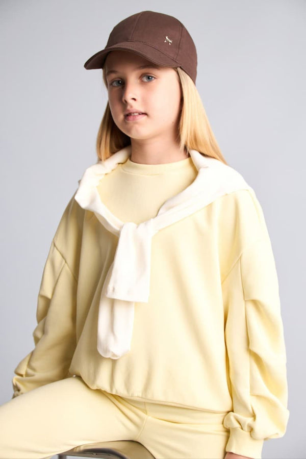 Crew Neck Sweatshirt and Ribbed Pants 2 Pcs Girl