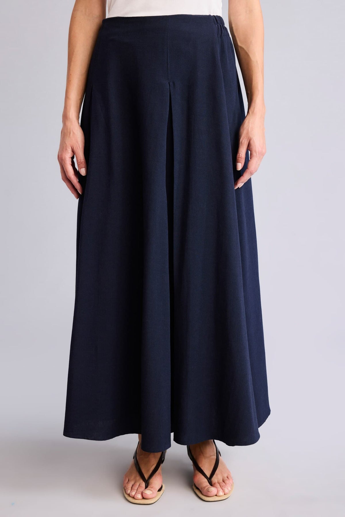 Cotton A Form Linen Blend Midi Skirt