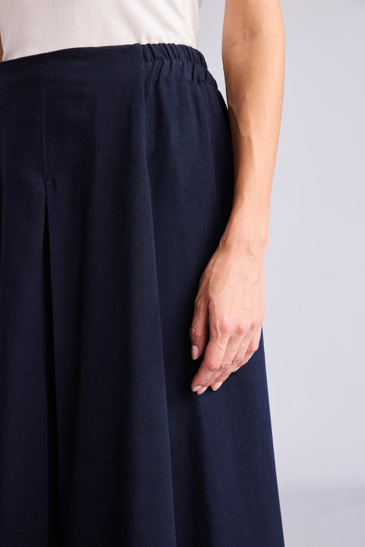 Cotton A Form Linen Blend Midi Skirt