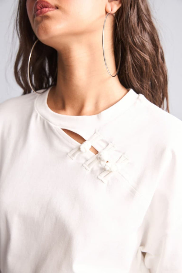 100% Cotton Loose Fit Crew Neck Short Sleeve White T-Shirt