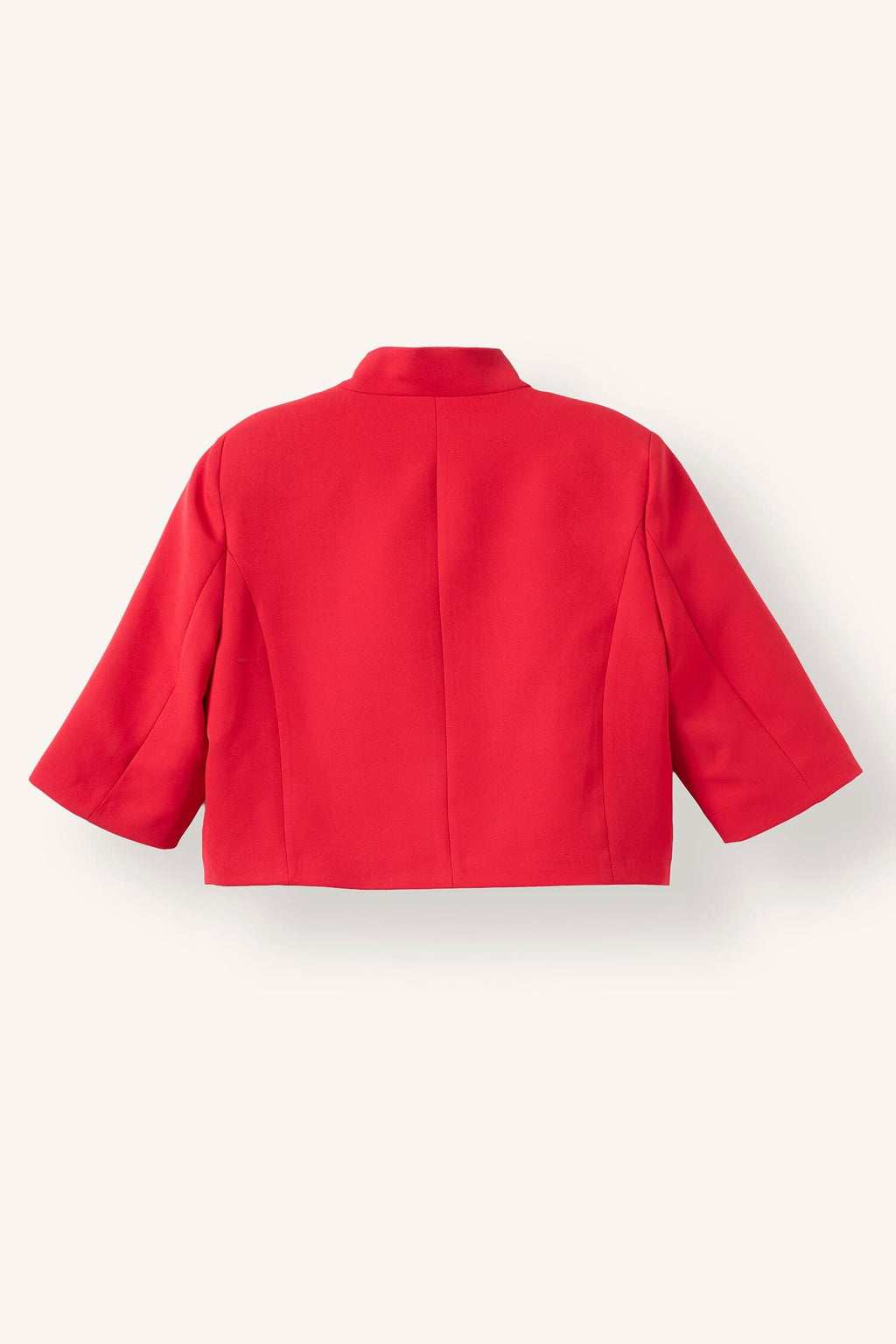 Cropped Fit High Collar Blazer Red Jacket
