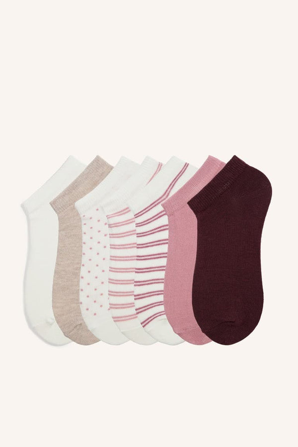7-Pack Cotton Booties Socks Girls