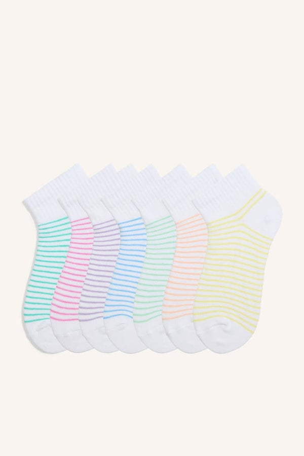 7-Pack Cotton Booties Socks Girls