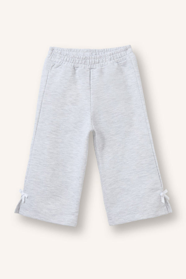 Crew Neck Basic Sweatshirt Flexible Waisted Sweatpants 2 Sets Baby Girl