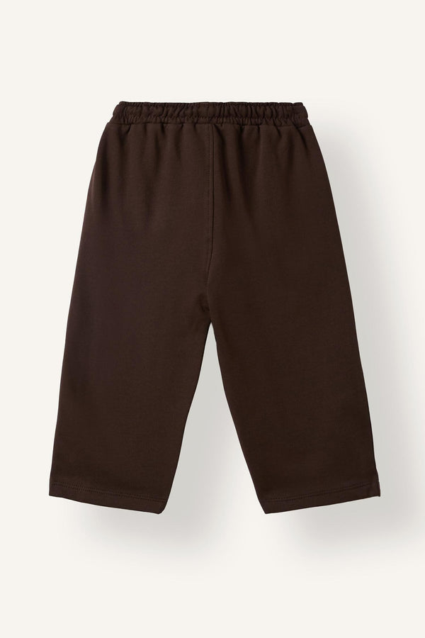 100% Cotton Elastic Waist Lace-up Label Detailed Sweatpants Baby Boy