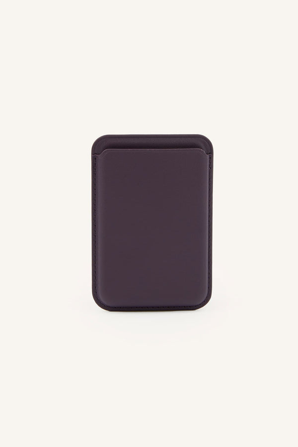 Magsafe Unisex Faux Leather Purple Card Holder