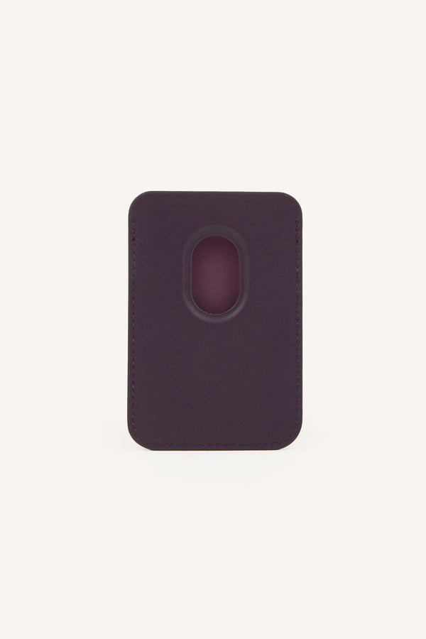 Magsafe Unisex Faux Leather Purple Card Holder