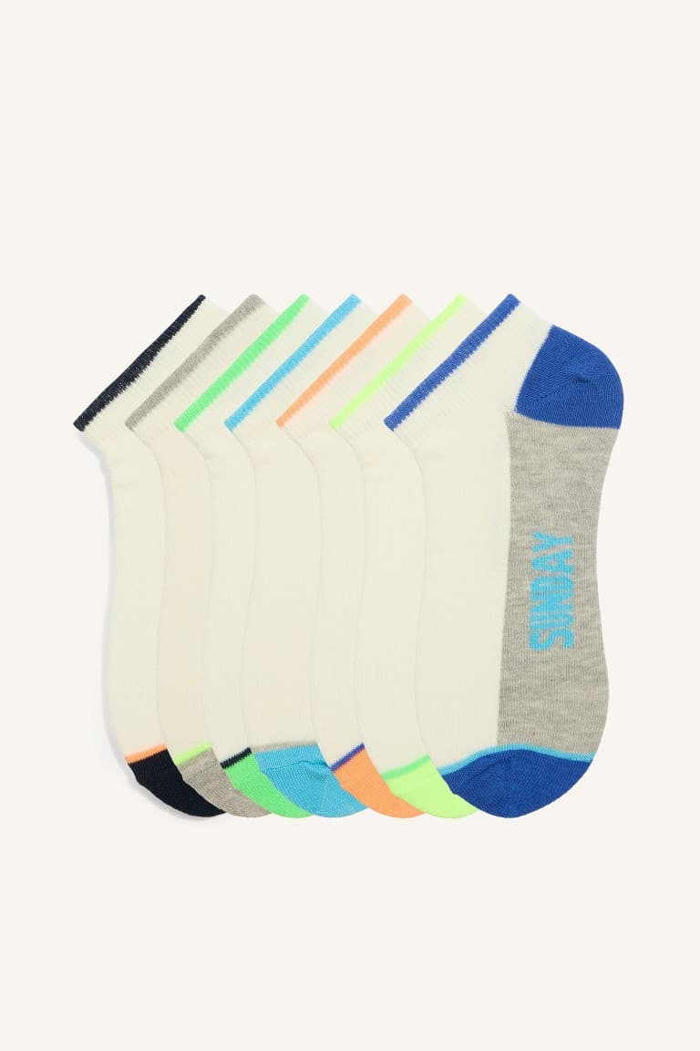 7 Pack Cotton Printed Booties Socks Boy