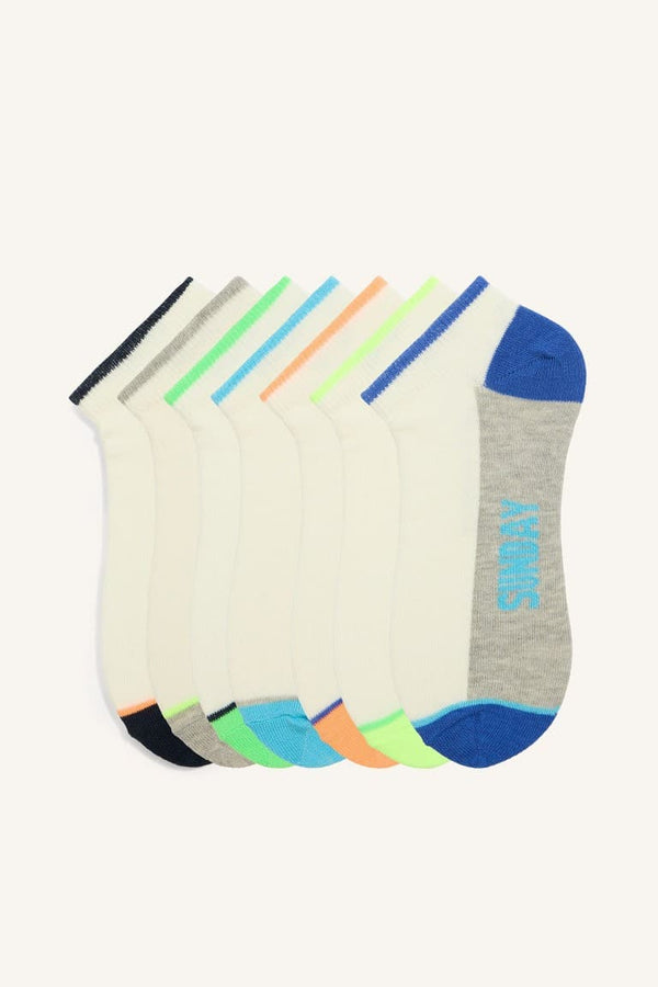 7 Pack Cotton Printed Booties Socks Boy