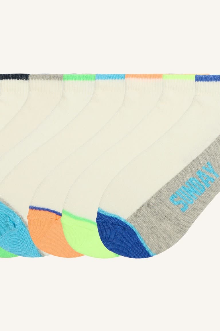7 Pack Cotton Printed Booties Socks Boy