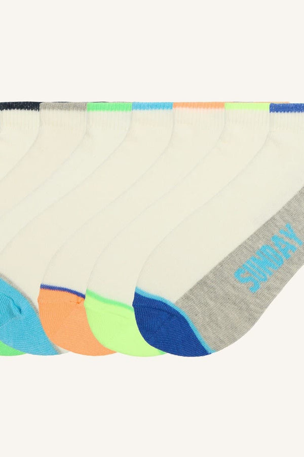 7 Pack Cotton Printed Booties Socks Boy